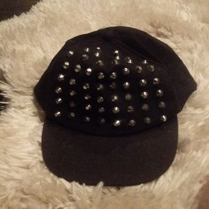Black studded hat